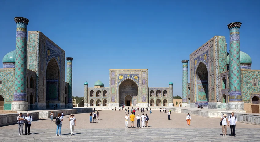 Place du Registan à Samarcande, Ouzbékistan