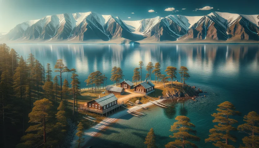 Village de Bolshie Koty au bord du lac Baïkal