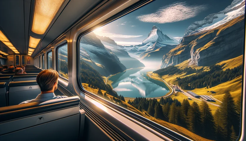 Voyage en train panoramique à travers les Alpes suisses