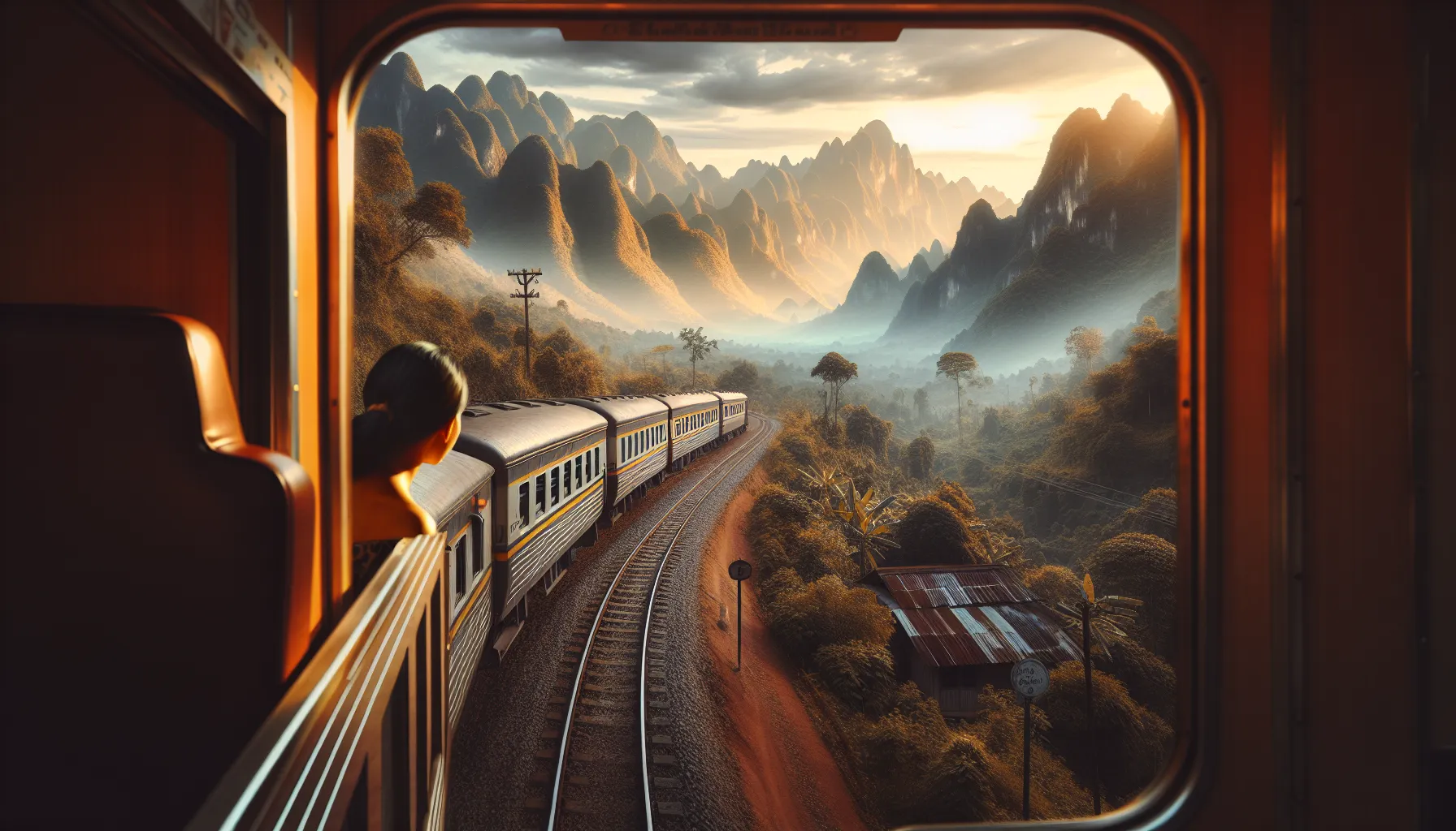 Train traversant un paysage européen comme alternative écologique à l'avion