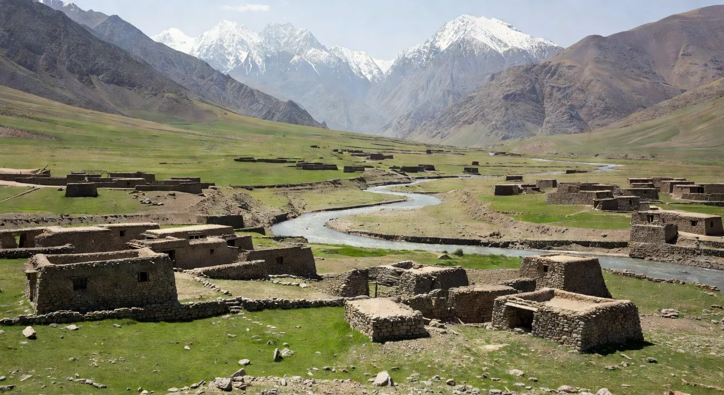 Route du Pamir serpentant entre les montagnes du Pamir au Tadjikistan